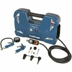 230V MOBILE AIR COMPRESSOR PORTABLE WITH ACCESOIRES 1.5HP 2L SCHEPPACH AIR CASE
