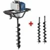 PETROL EARTH AUGER 51,7CC SCHEPPACH EB1700 3 DRILLS 100 150 200 MM INCLUDED