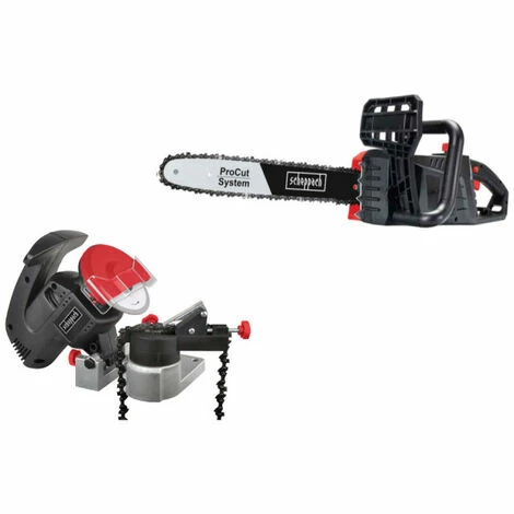 Pack SCHEPPACH Chain Sharpener - 220 W - KS1200 - ProCut Electric Chainsaw - 45,5 Cm - 2700 W - CSE2700 3 Pack SCHEPPACH Chain Sharpener - 220 W - KS1200 - ProCut Electric Chainsaw - 45,5 Cm - 2700 W - CSE2700