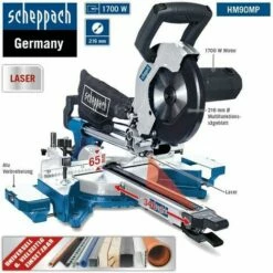 230V 8" SLIDING MITRE SAW WOOD PLASTIC ALLUMINIUM STEEL Ø 216mm SCHEPPACH HM90MP -SCHEPPACH Sales 58740848 3