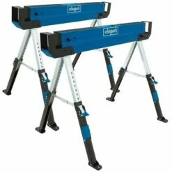 2 PCS STEEL SAWHORSE UNIVERSAL ADJUSTABLE FOLDABLE LEG STAND SCHEPPACH MWB600