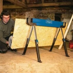 2 PCS STEEL SAWHORSE UNIVERSAL ADJUSTABLE FOLDABLE LEG STAND SCHEPPACH MWB600 -SCHEPPACH Sales 59007680 5